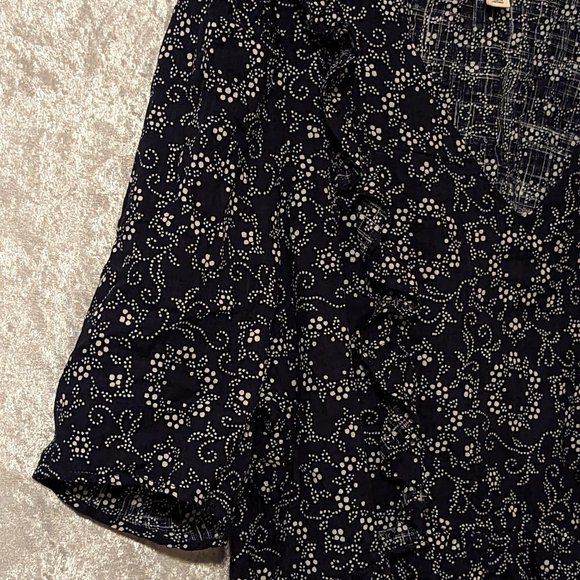 ANA Peplum V Neck Ruffle Top XL - Picture 8 of 14